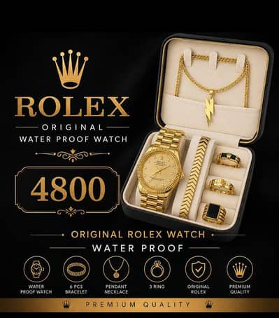 Rolex Style Waterproof Men's Watch – Brand New | Rs. 4,800