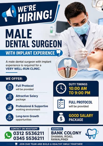 Required Male Dental surgeon