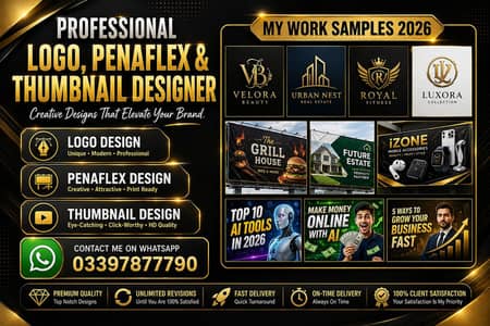 Professional Graphic Designer logo,Tumbnail And Social Media Banner