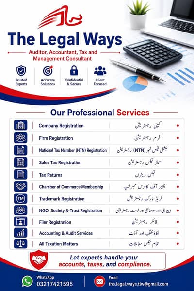 Tax return, Company Registration and Accounting services