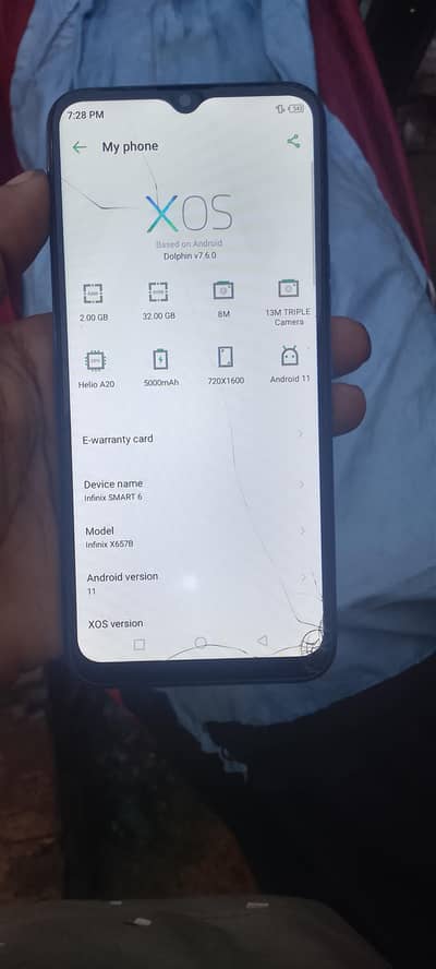 Infinix Smart 6 with box b ha 2 32 ha