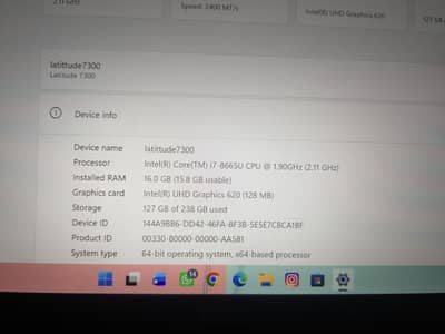 dell latitude 7300 core i7 8th gen 16 gb ram
