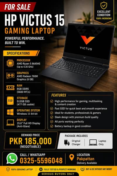 HP Victus 15 Ryzen 5 Gaming Laptop