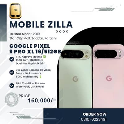 Google Pixel 9 Pro XL 16/512, Usa Model, New Condition MOBILE ZILLA