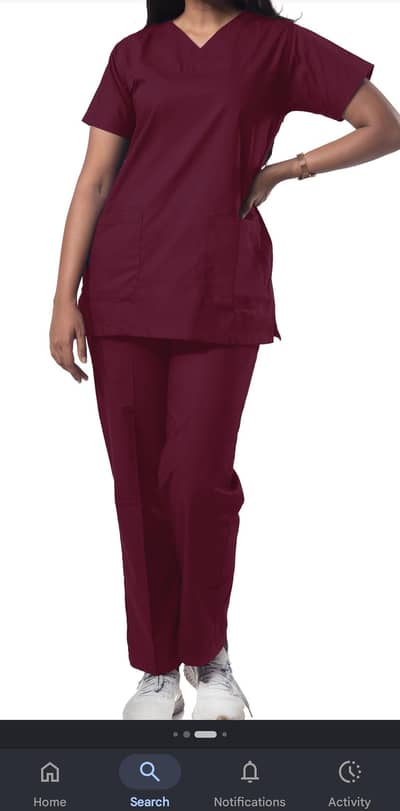 Brand New Maroon Doctor Scrub Suit – Large (L) cotton stuff