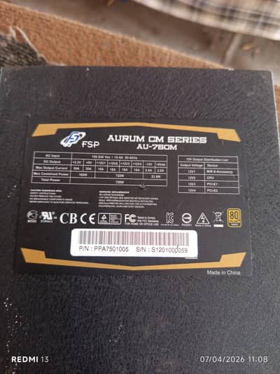 AURUM CM SERIES 750W Gaming Supply  75750Model: AU-750M