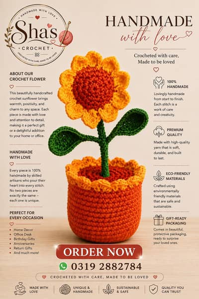 Handmade Crochet Sunflower 