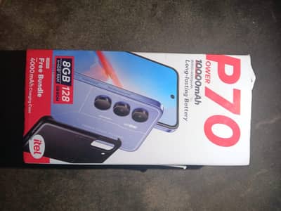 Itel p70 8/128gb With power Bank Cover Brand new Condition Urgent Sale