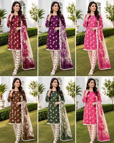 Unstitched 3 Piece Lawn Suit | Ladies Lawn | Rs. 2,999