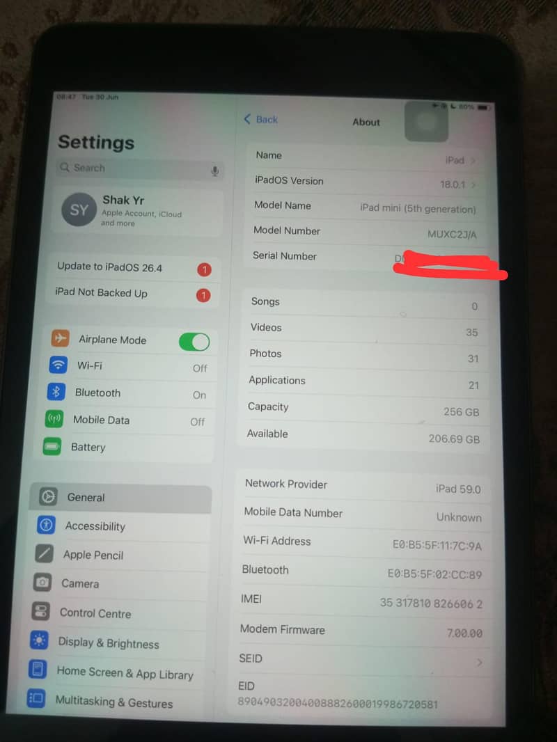Ipad Mini 5 256GB Sim working 5