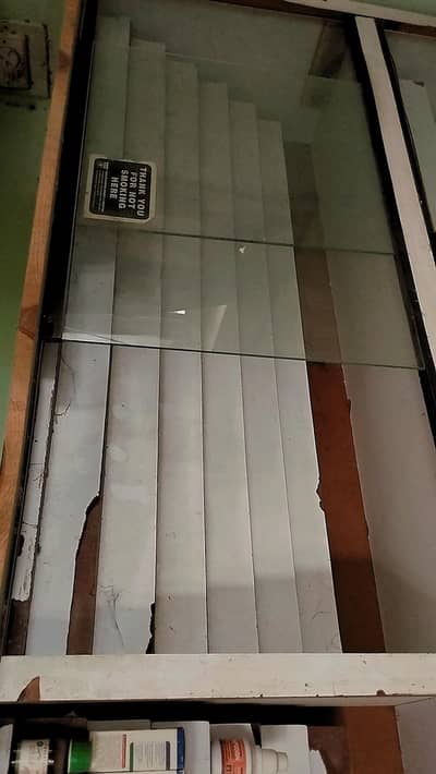 Mirror plus wooden shelves