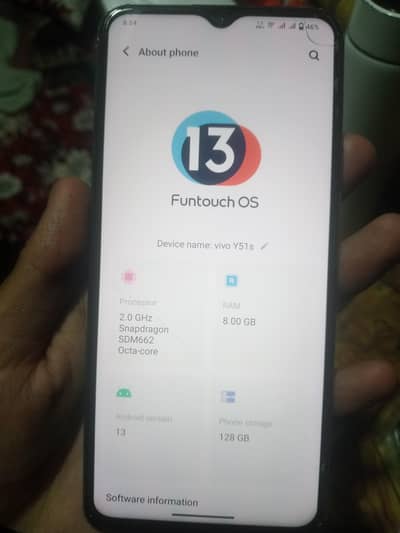 Vivo Y51s 8 128 complete box Sale exchange possible