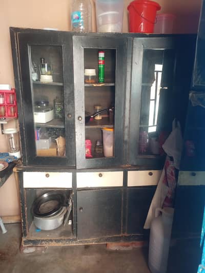 bed (without mattress) and show case for sale