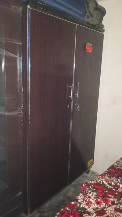 2 Door wooden Almari/ Brown colour
