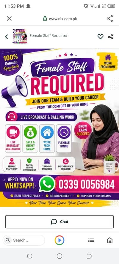 Female Staff Required – Work From Home