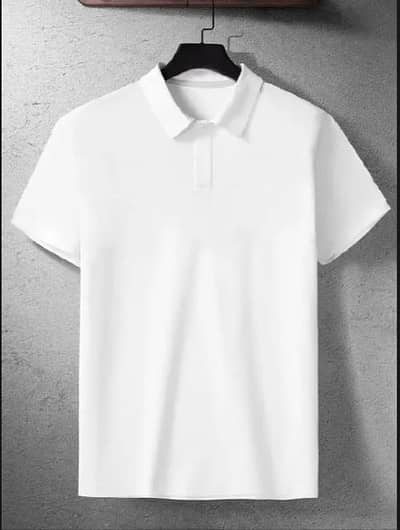 White polo t-shirt half sleeve pq fabric for mens