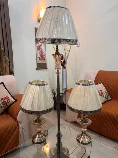 3x Brass Decorative crystal-style Lamps