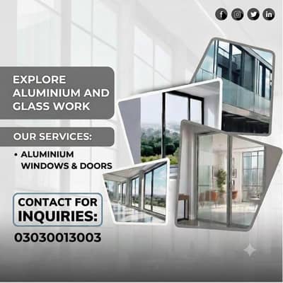 glass & Aluminium windows / Home interior  and glass work