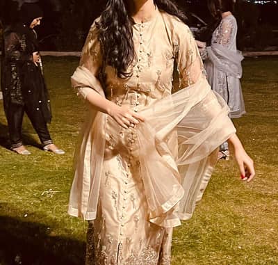 3 piece heavy embroidered maxi