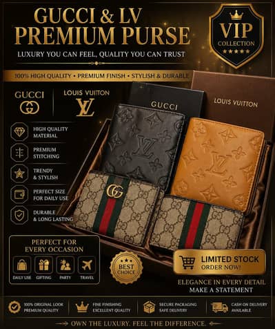 Gucci & LV Premium Wallets For Sale | High Quality Luxury Collection