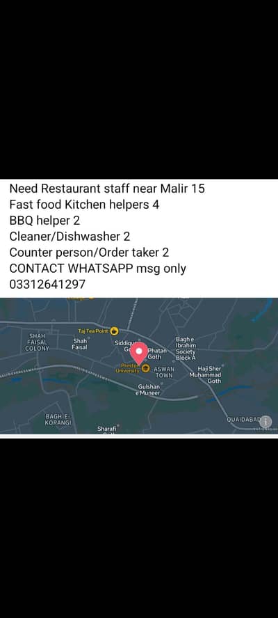 Staff required for Restaurant