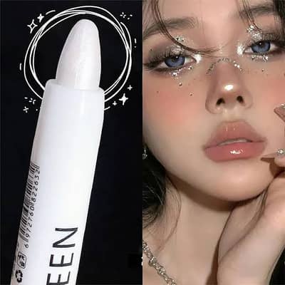 Silver Pearlescent Waterproof Highlighter Pen/ Novice Long Lasting