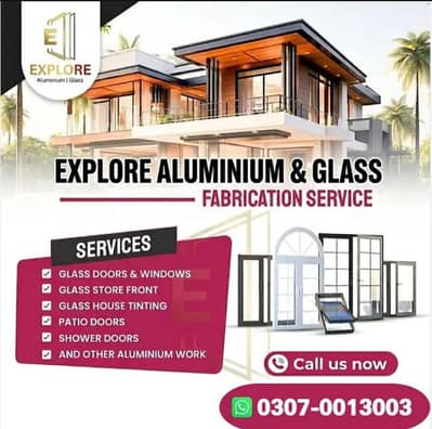 frameless glass work /Aluminum and glass work /  frameless glass work