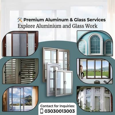 aluminium door and window / Home interior / frameless glass work
