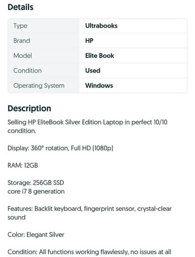 HP Elitebook laptop