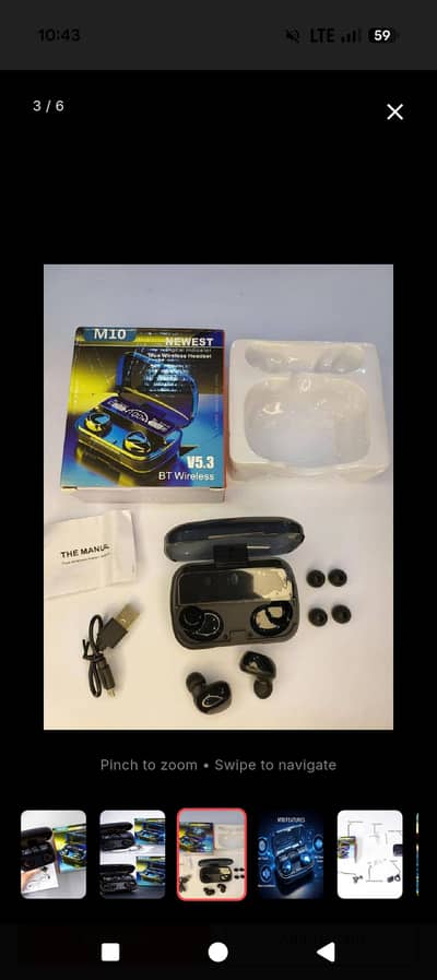 M10 TWS wireless Earbuds. Smart touch