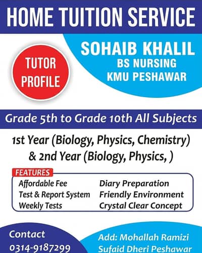 Home tuition available