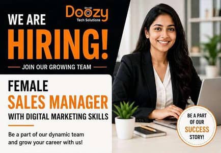 Female sales manager remotely