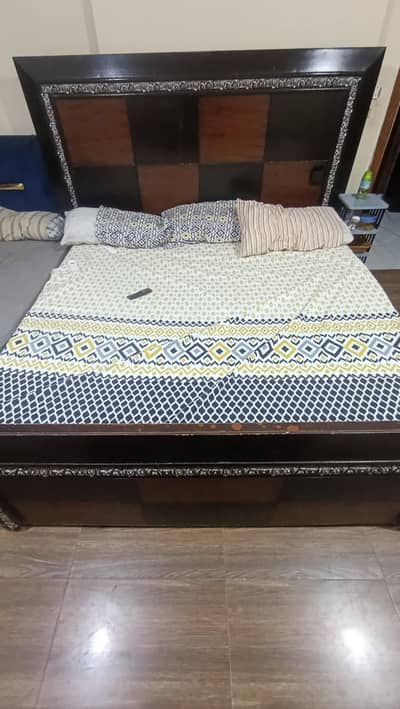 Used King Size Double Bed with Side Tables and Dressing Mirror
