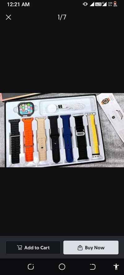Ultra smart watch with 7 free straps | Brand new | 10/10 condition |