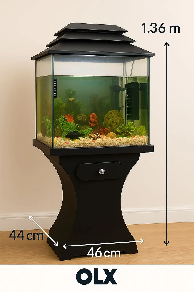 Complete Aquarium Setup with Filter, Heater, and Decorations — photo 3