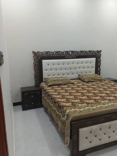 Wooden Bed with medicated mattress and side tables