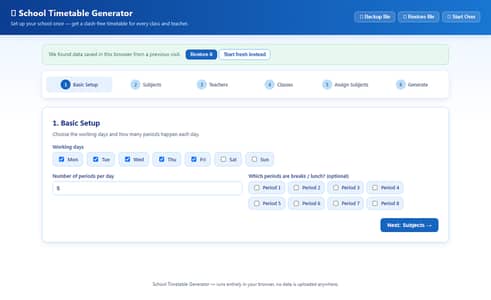 School Timetable Generator