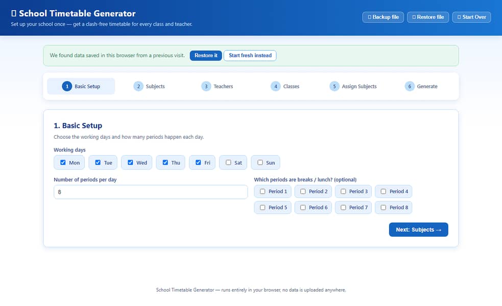 School Timetable Generator 0
