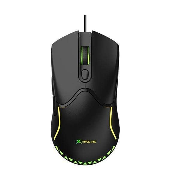 XTRIKE ME GM-217 Wired Gaming Mouse - RGB 3600 DPI 6 Buttons USB Optical Mouse Ergonomic Lightweight for PC Laptop Black - For Gamers