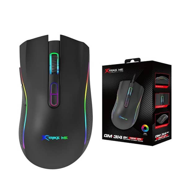 XTRIKE ME GM-314 Wired Gaming Mouse RGB Programmable Buttons Optical Sensor Ergonomic USB Gaming Mouse for PC Laptop