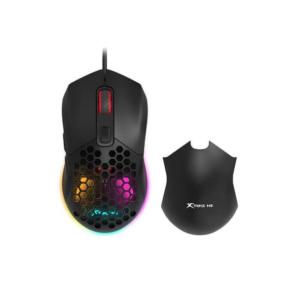 XTRIKE ME GM-316 Wired Gaming Mouse 7200 DPI RGB 7 Programmable Buttons Ergonomic USB Gaming Mouse for PC Laptop Black