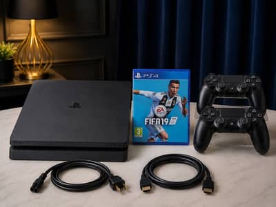 PS4 Slim 500GB | 2 Controllers | FIFA 19 | Factory Sealed
