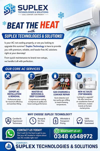 AC Installation, Repair, Gas charging or Need a new AC