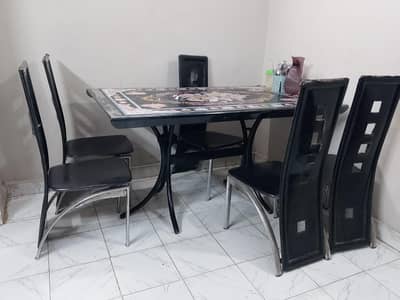 6 Seater Turkish Dining Table Set for Sale