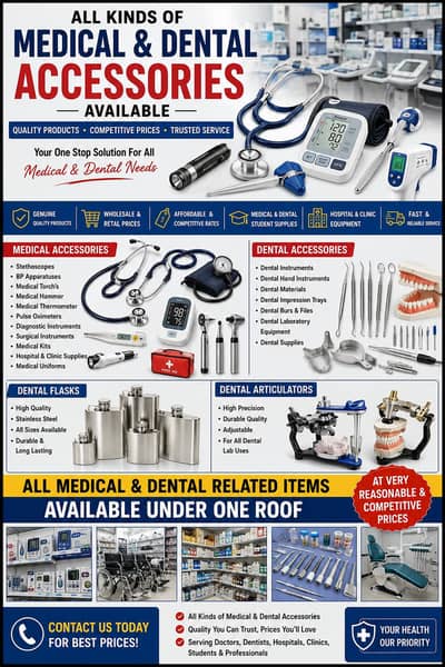 all kind of medical and dental accessories and instruments for student