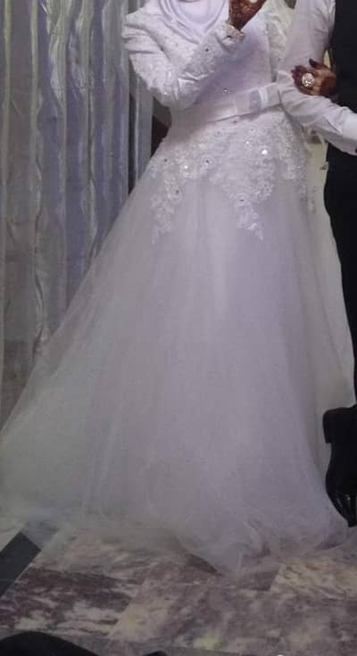 white wedding gown