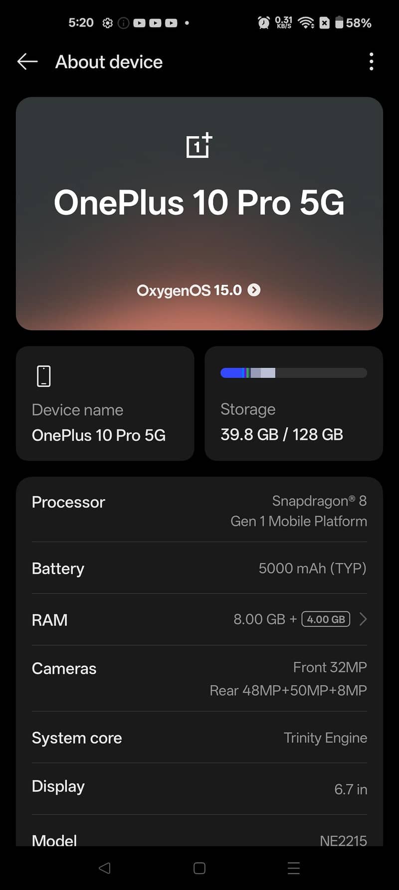 One Plus 10 Pro 6