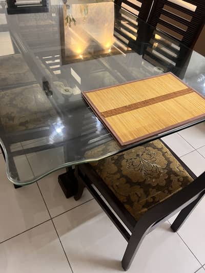 6 Seater Glass Dining Table (Urgent Sale)
