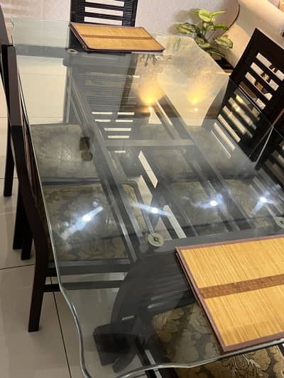 6 Seater Glass Dining Table (Urgent Sale)