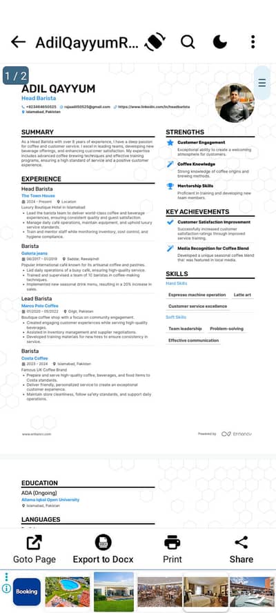 I need a barista/bartender job